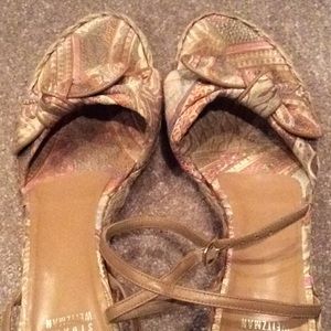 Stuart Weitzman Floral fabric wedge espadrilles Summer shoes, 8.5